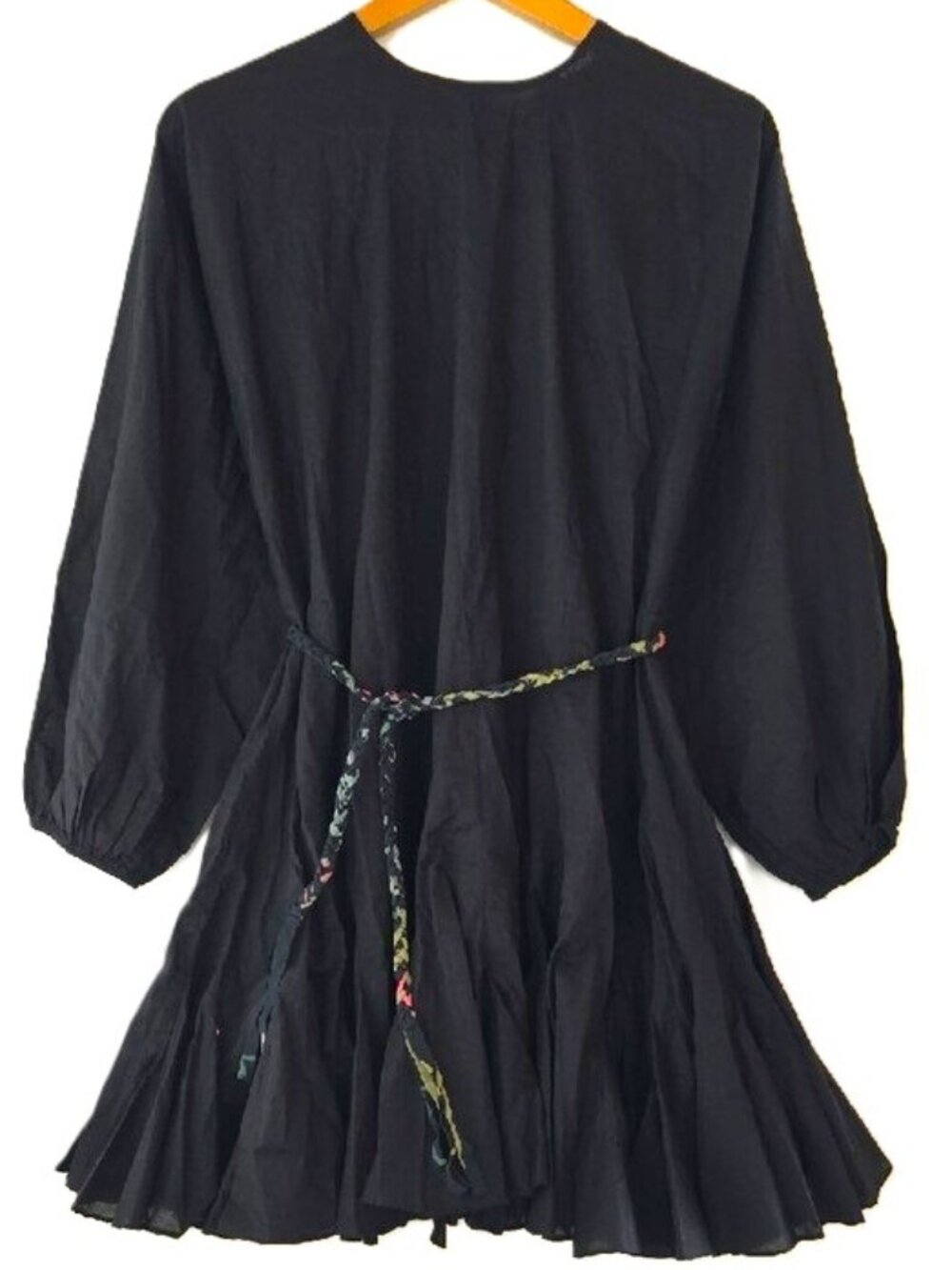 NEW $428 RHODE ELLA FLOWY COTTON MINI DRESS IN BLACK SIZE M - Picture 5 of 10